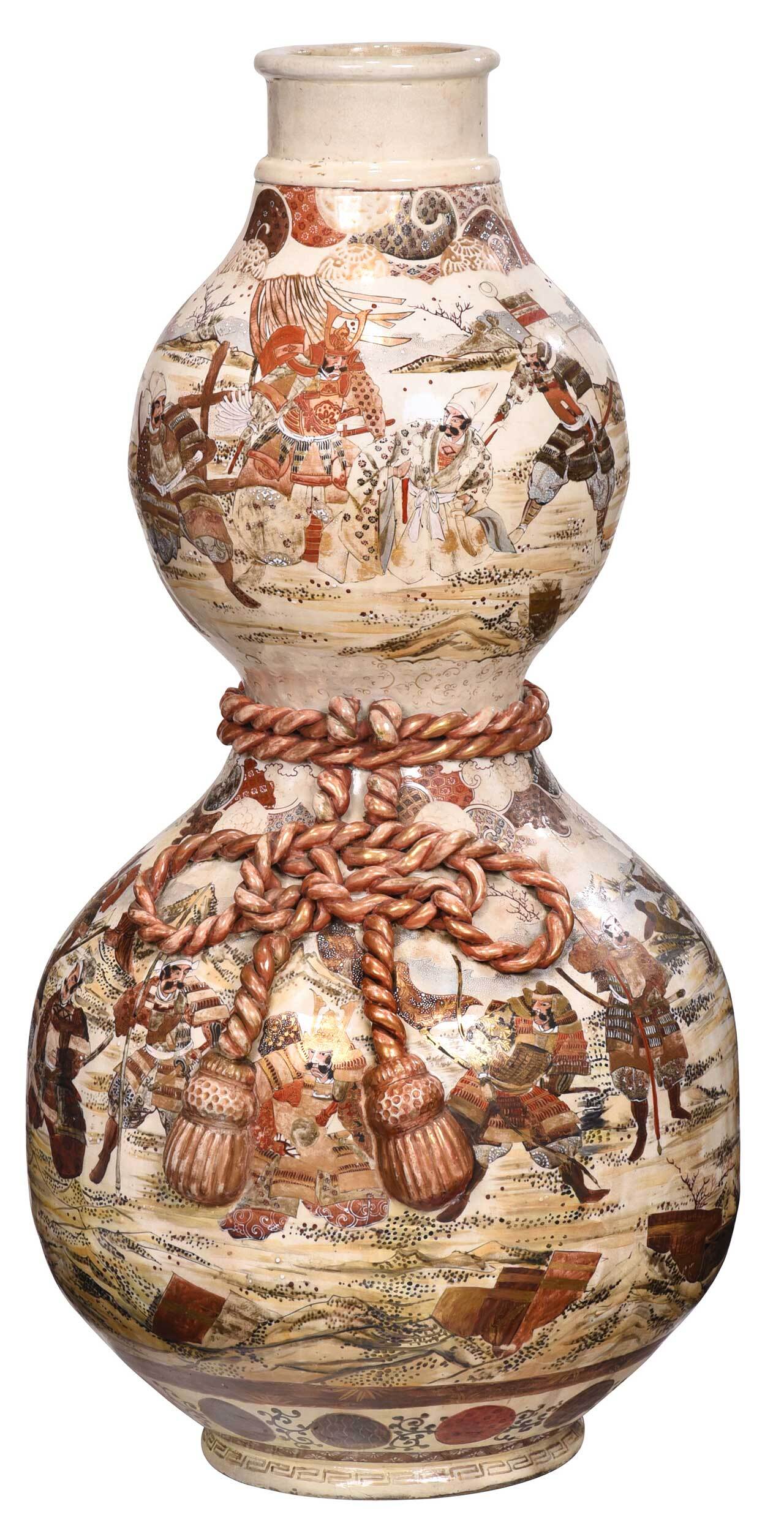 Large Japanese Double Gourd Satsuma Floor Vase Barnebys